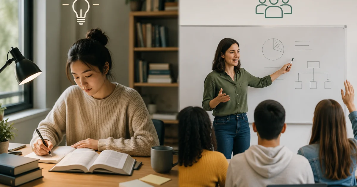 Difference between learning and teaching