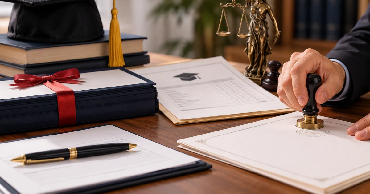Affidavits and notarization of academic records